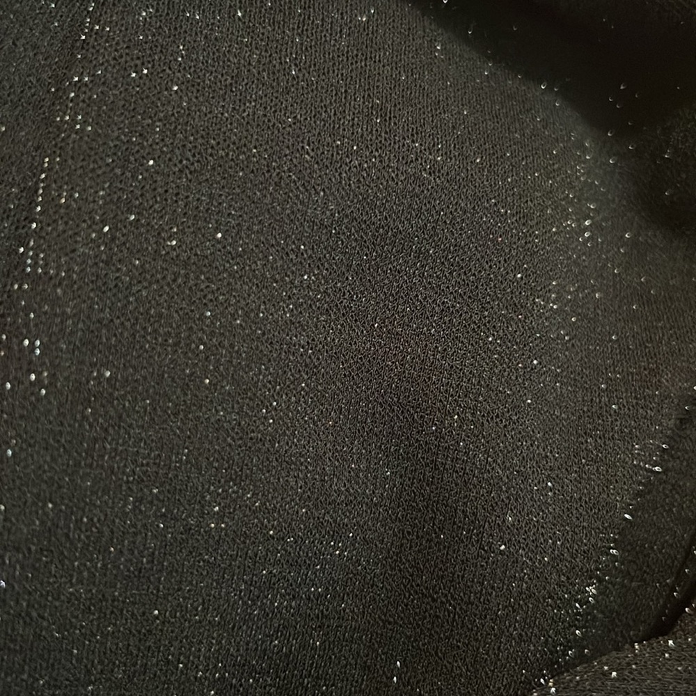 1.State Square Neck Princess Seam Metallic Shimmer Black Cocktail Mini Dress - Picture 9 of 10